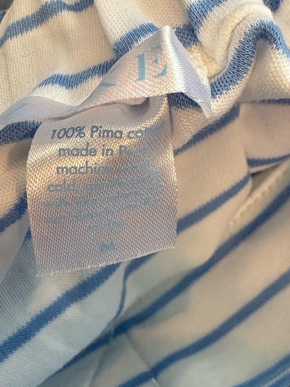 LAKE Pajamas After Bath Wrap in Baltic Blue and White Stripe Pima Cotton Medium - Picture 6 of 7